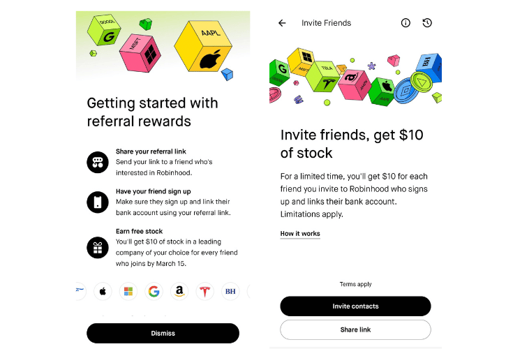 refer your friends to Robinhood