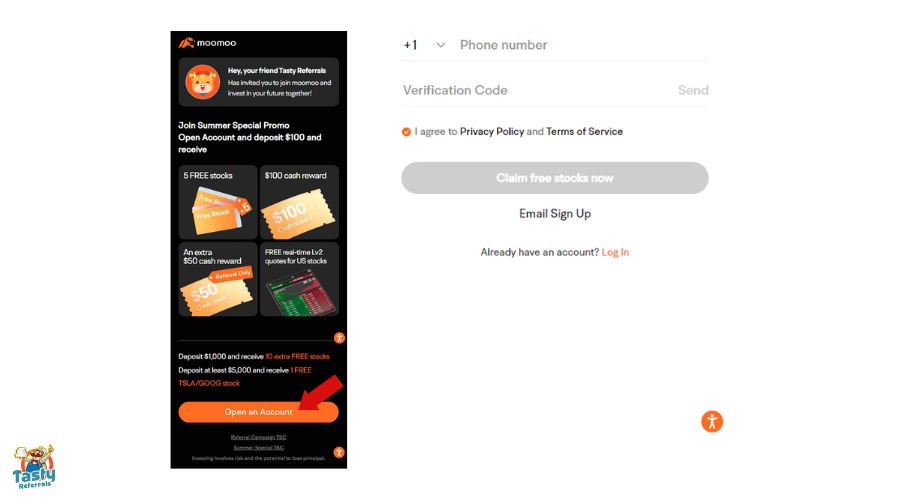 How to sign up with a MooMoo referral link